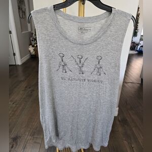 Gray Graphic Tank Top